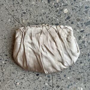 Women's Clutch Champagne Satin Evening Purse Chain Strap Vintage